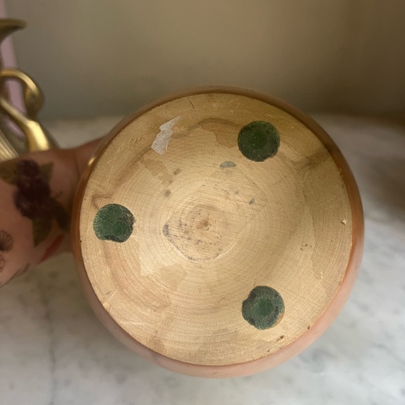 Vtg Handcarved Olive Wood Boho Minimalist MCM 60s Wooden Vase - Picture 7 of 7